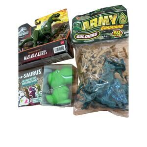 Fantastic Bundle Dinosaur Toys  and 1 pack Army soldiers Great gift Paty Favors